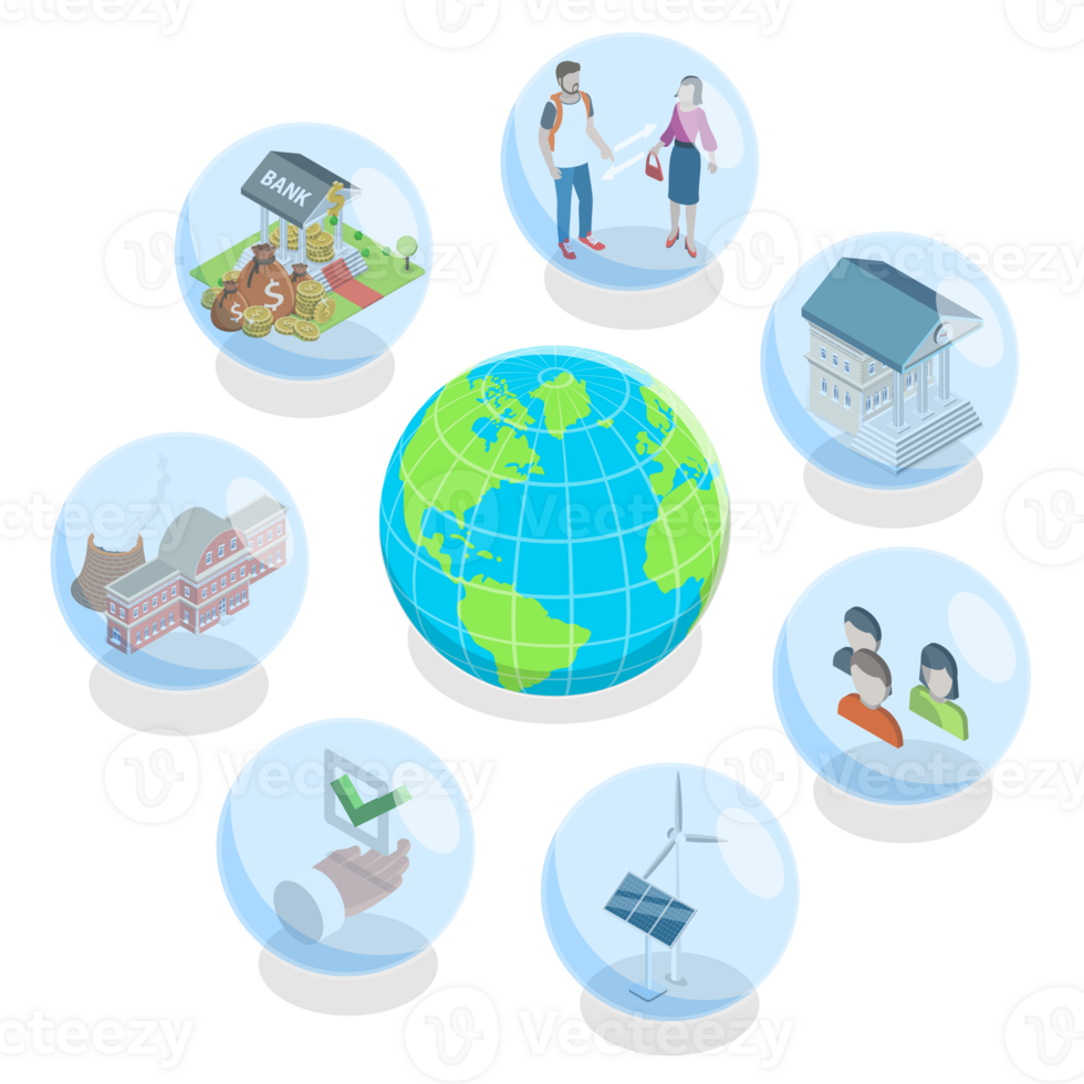 3D Isometric Flat Conceptual Illustration of ESG - Environmental, Social and Corporate Governance png
