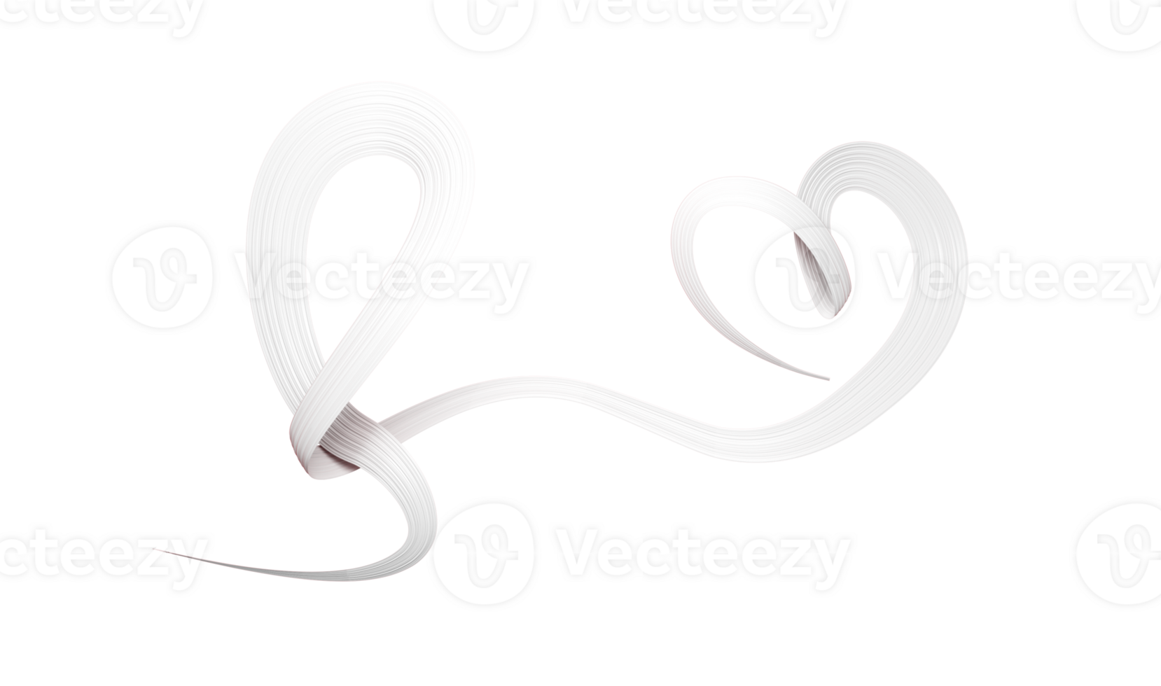 Japanese flag heart shaped ribbon 3d illustration. png