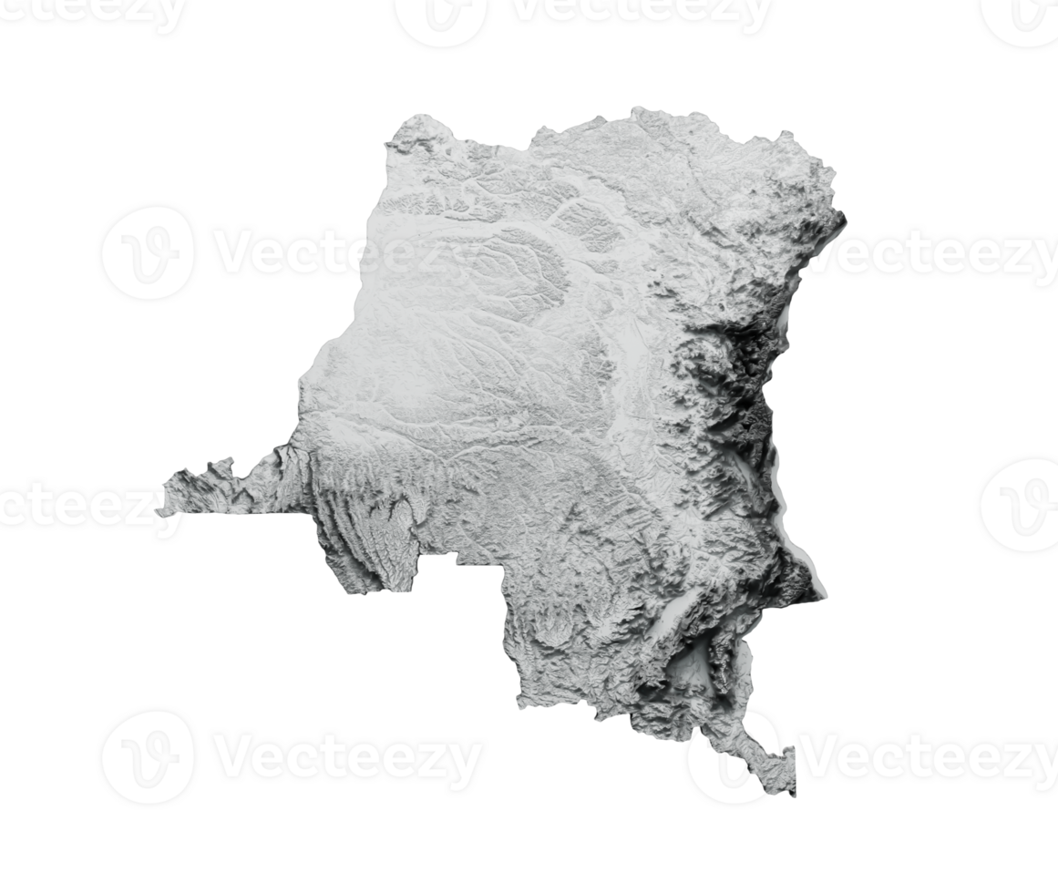 Congo Map Congo Flag Shaded relief Color Height map 3d illustration png