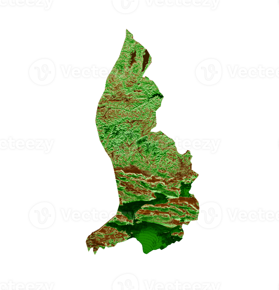 Liechtenstein Topographic Map 3d realistic map Color 3d illustration png