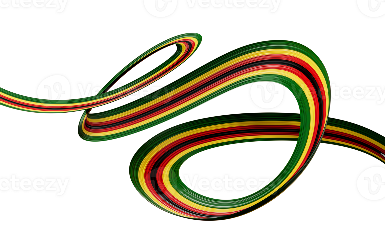 3d Flag Of Zimbabwe Country, Shiny Wavy 3d Flag Ribbon , 3d illustration png