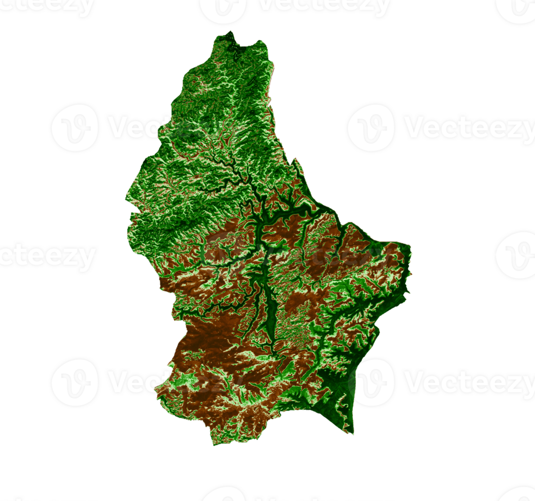 Luxembourg Topographic Map 3d realistic map Color 3d illustration png