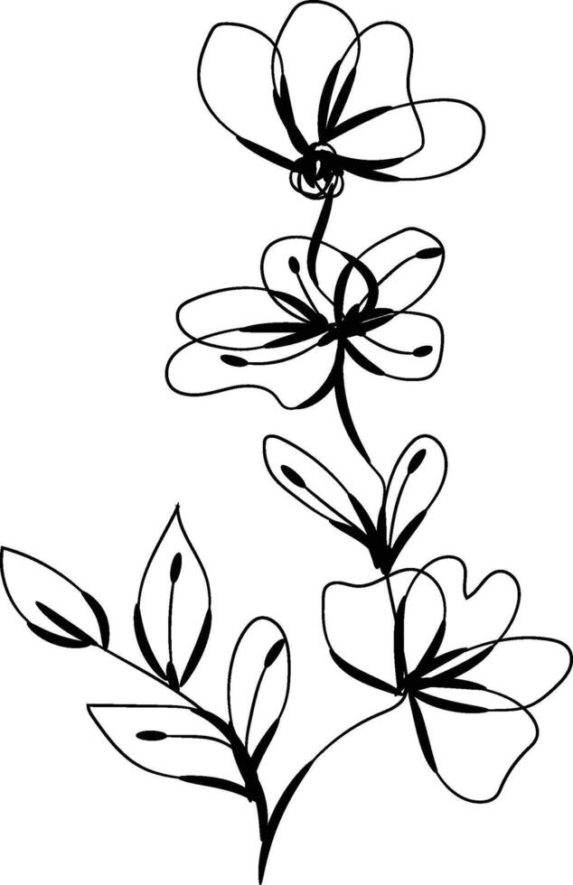 Flat design simple flower outline vector