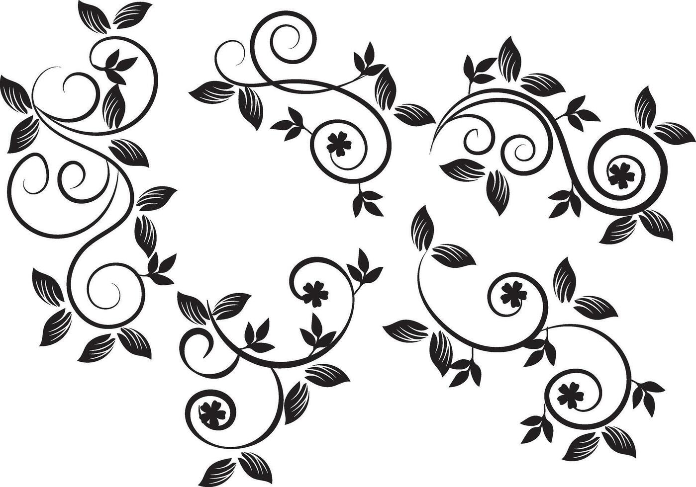 Floral ornaments collection vector