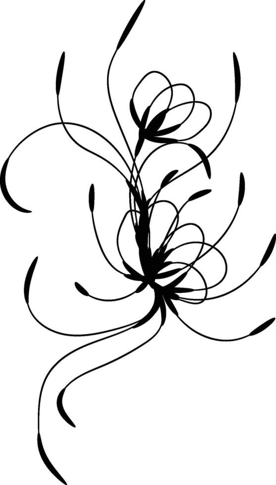 Flat design simple flower outline vector