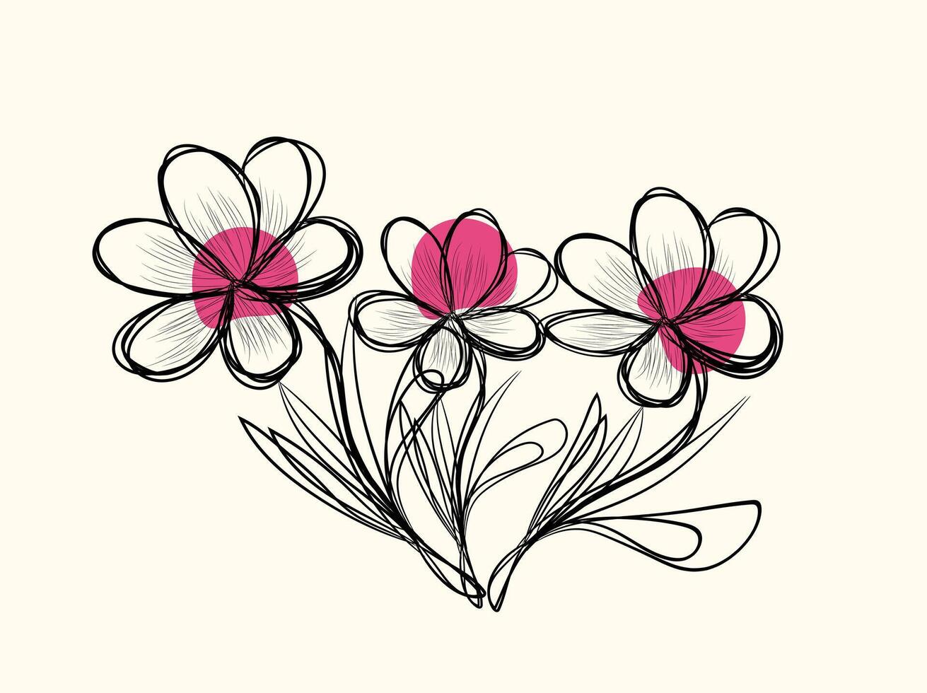 Collection wild flowers vector