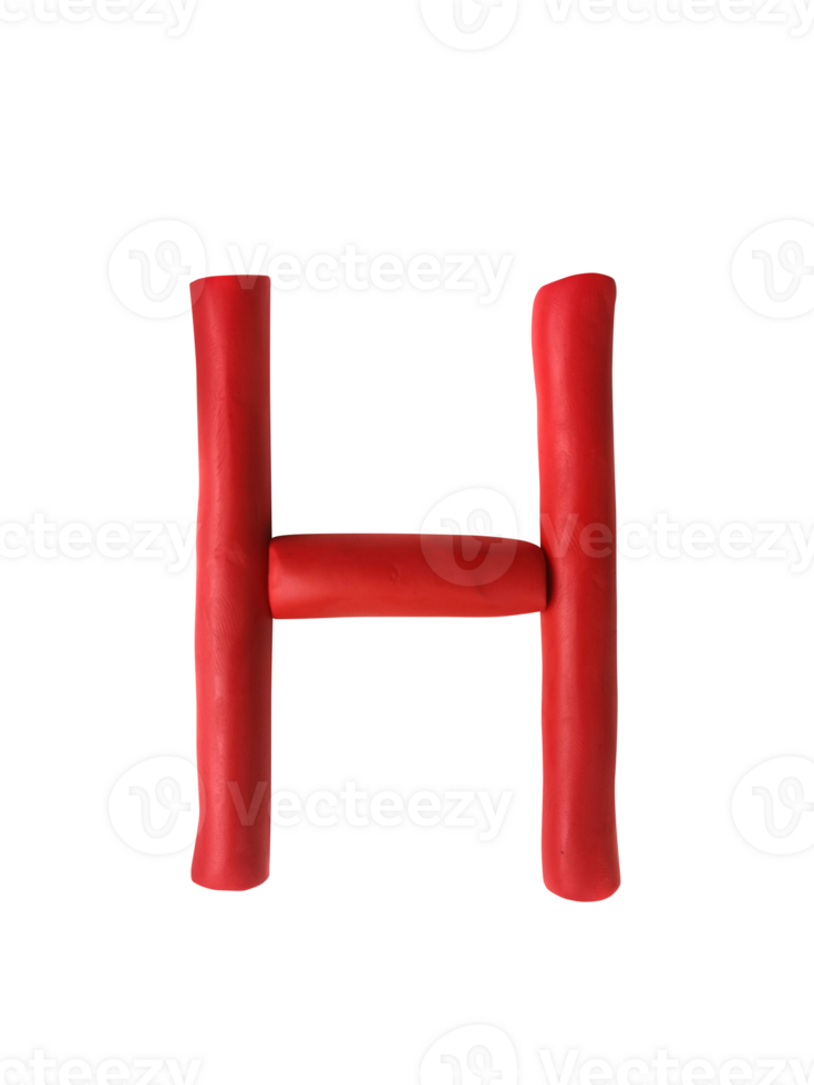 Handmade plasticine alphabet, transparent background. English colorful letters of modelling clay png