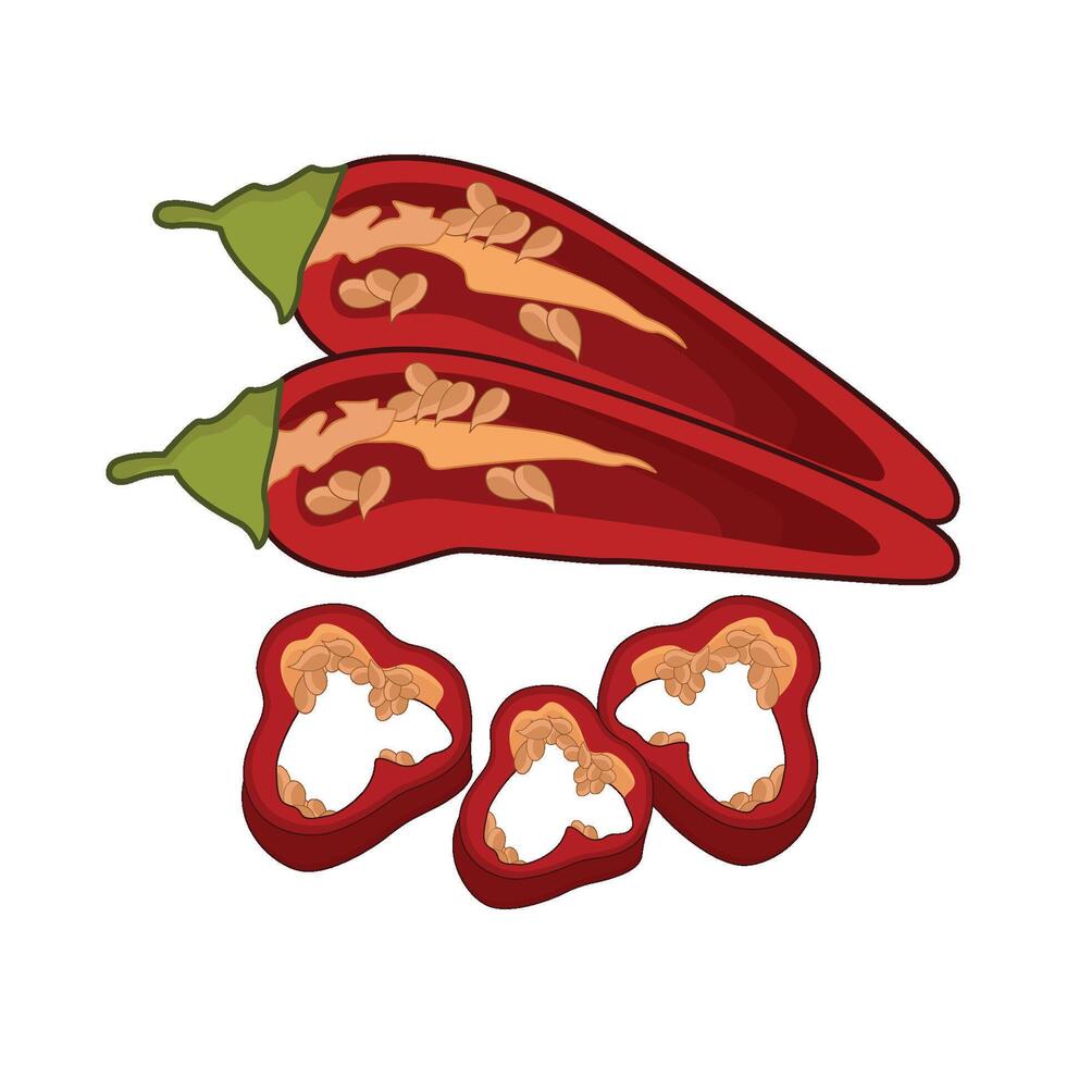 illustration of chili slice vector