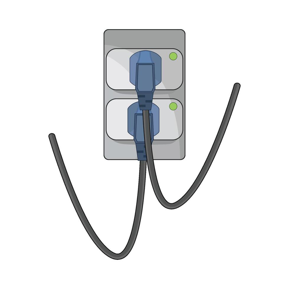 illustration of electric socket and plug vector