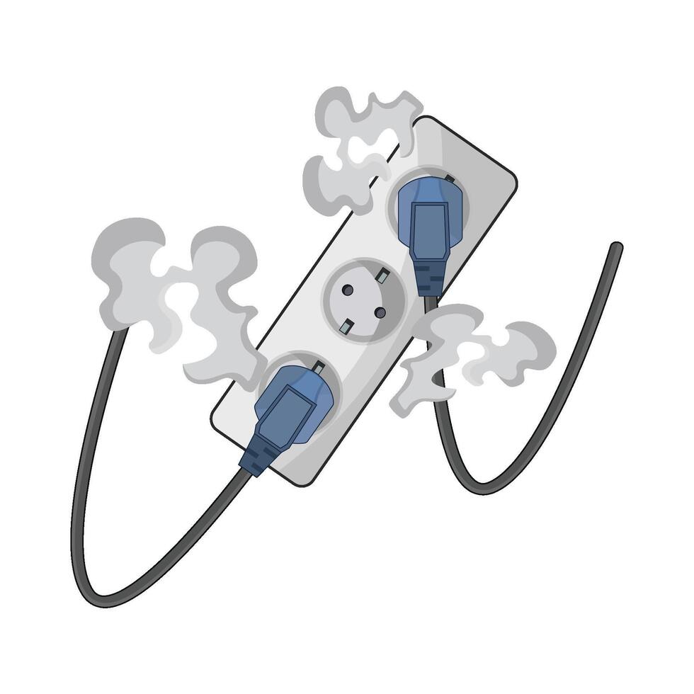 illustration of smoking power socket vector
