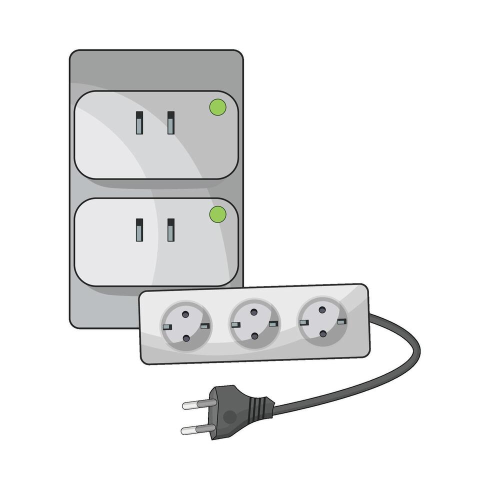 illustration of electric socket and plug vector