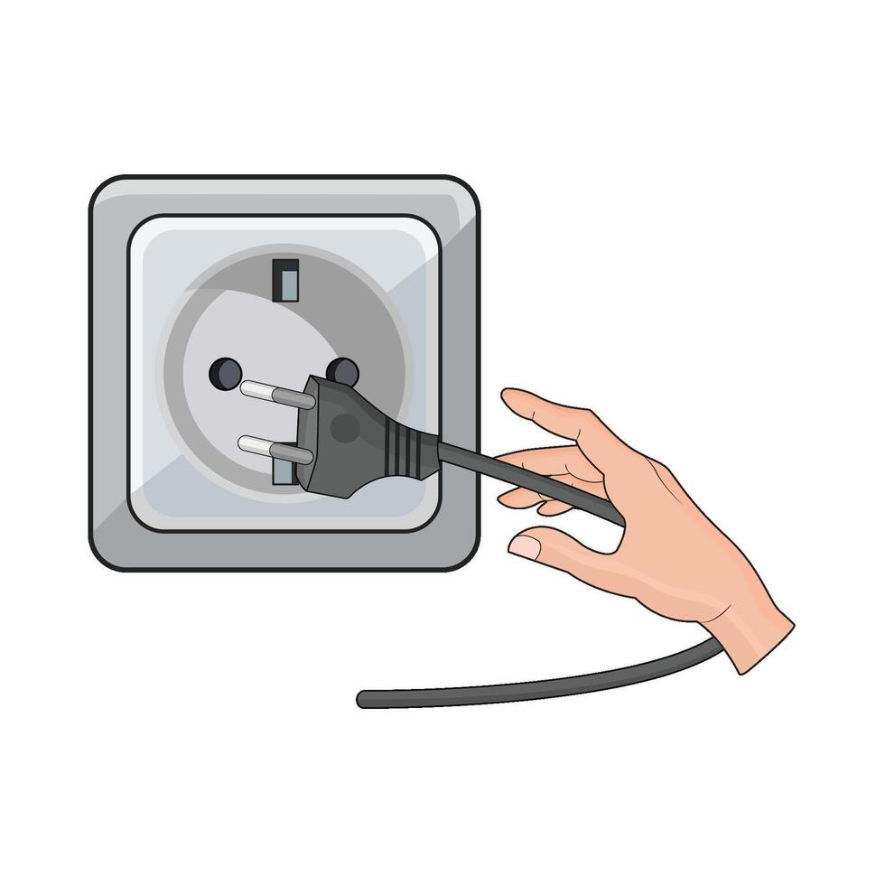 illustration of electric socket and plug vector