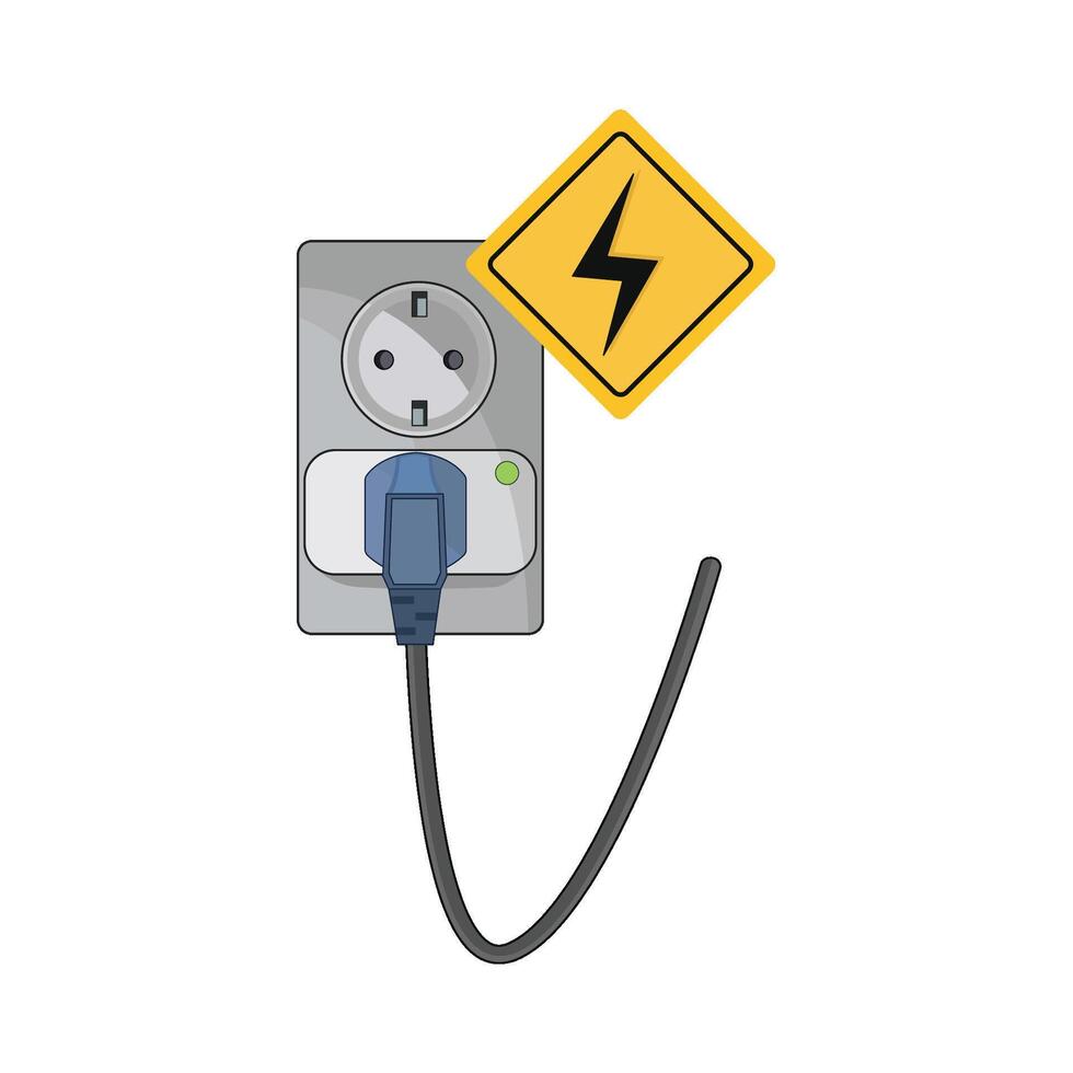 illustration of electric socket and plug vector
