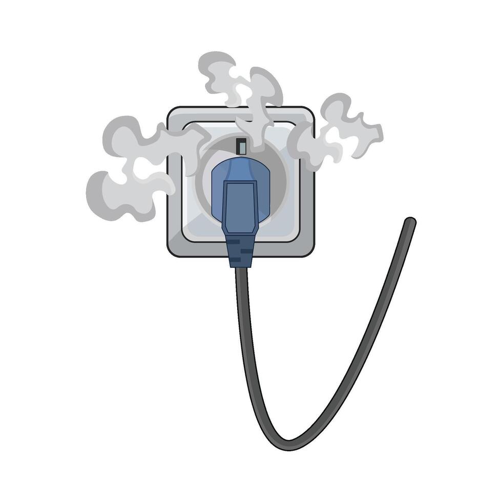 illustration of smoking power socket vector
