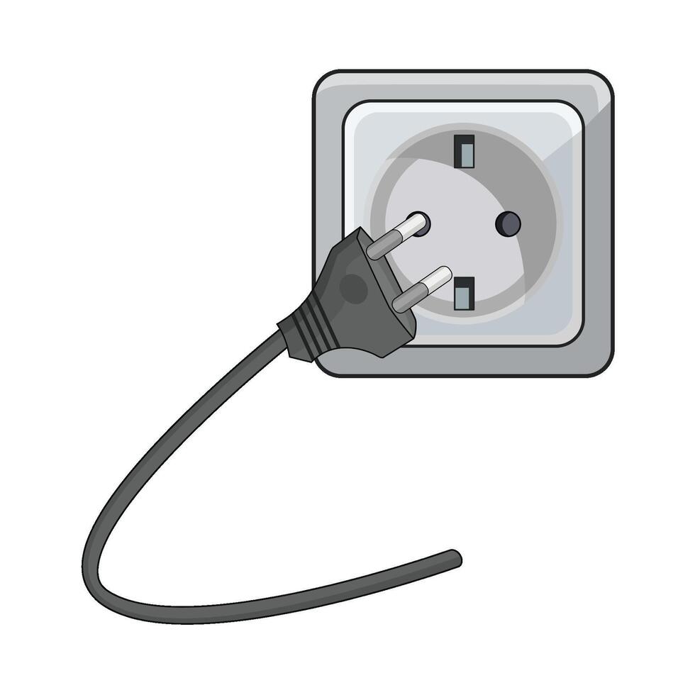 illustration of electric socket and plug vector