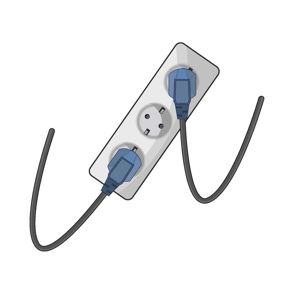 illustration of electric socket and plug vector