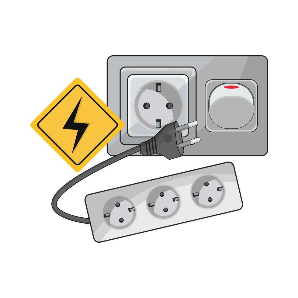 illustration of electric socket and plug vector