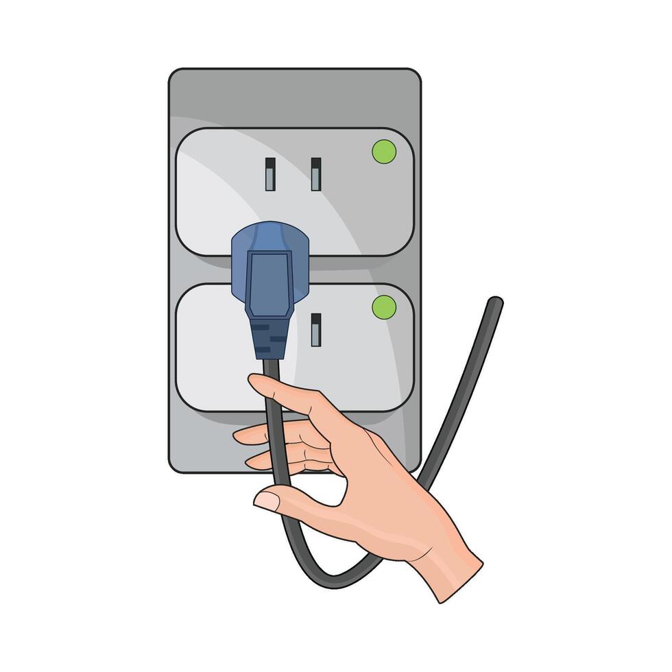 illustration of electric socket and plug vector