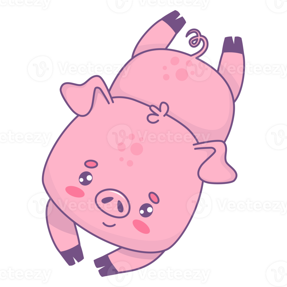 Funny Lying Pig Sticker png
