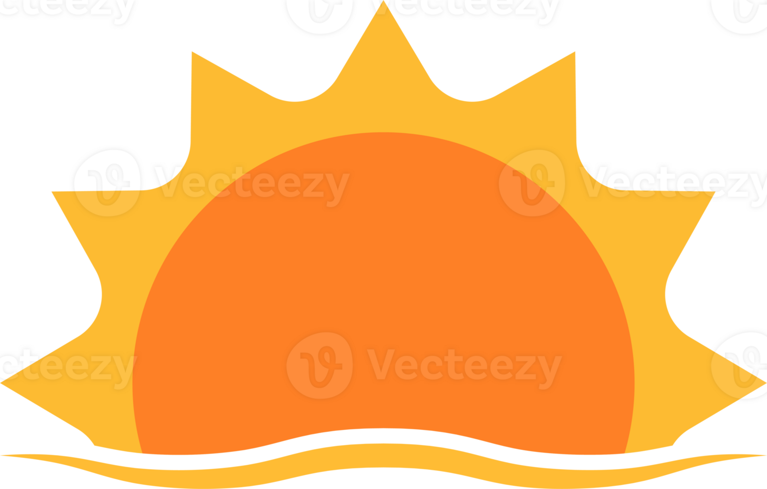 A half sun is setting downwards icon sunset concept for graphic design, logo, website, social media, mobile app, UI illustration png