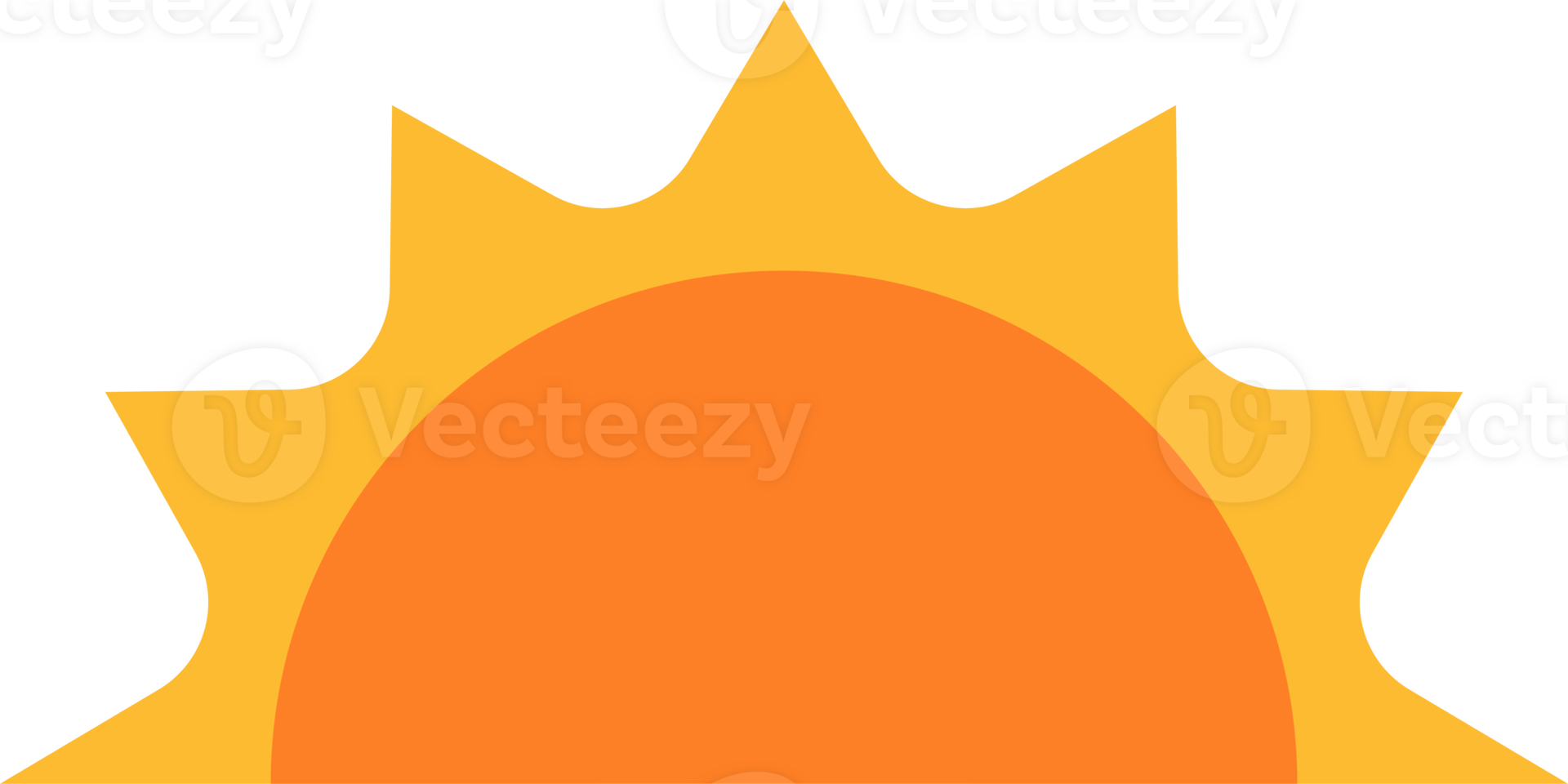 A half sun is setting downwards icon sunset concept for graphic design, logo, website, social media, mobile app, UI illustration png