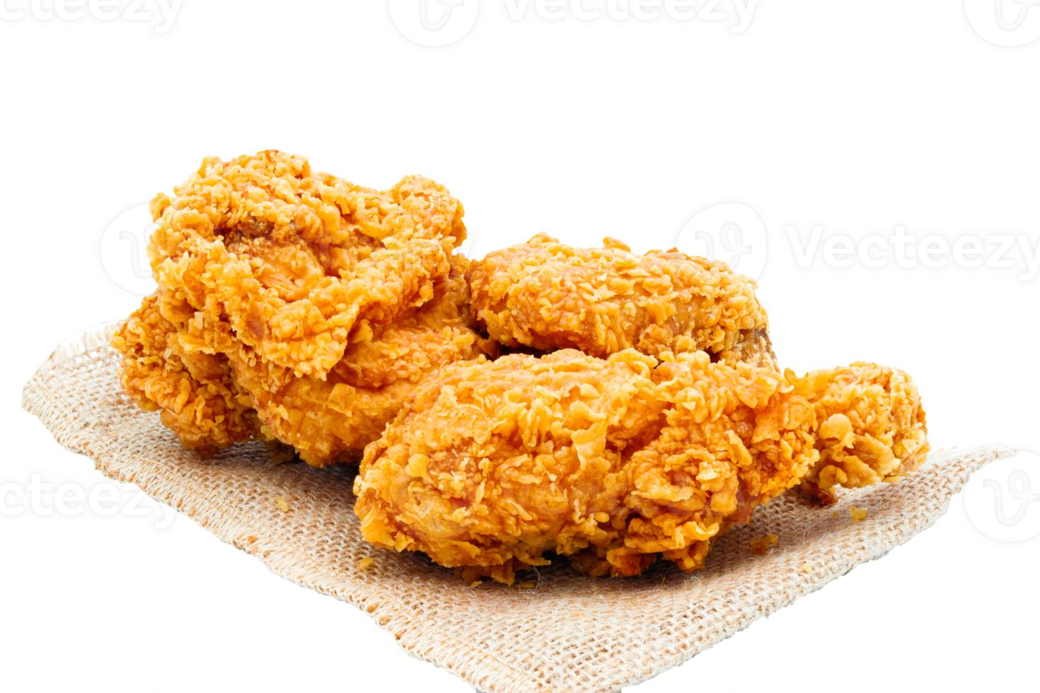Fried Crispy Chicken on a file png