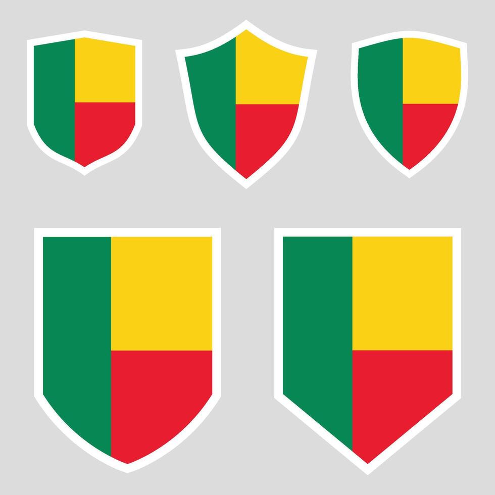 Benin Set shield frame vector