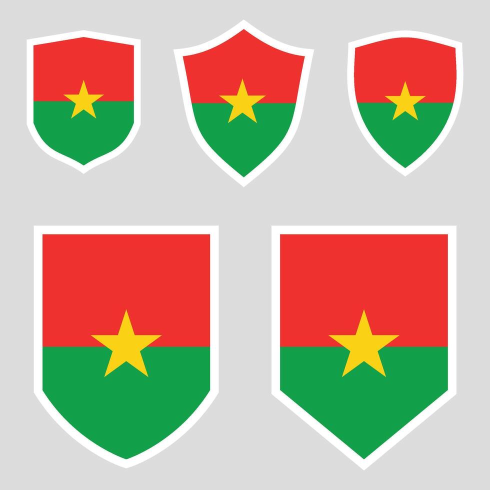 Burkina Faso Set shield frame vector