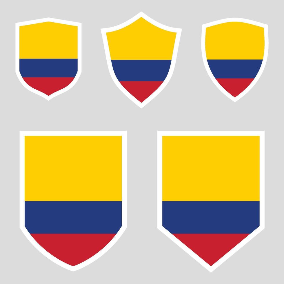 Colombia Set shield frame vector