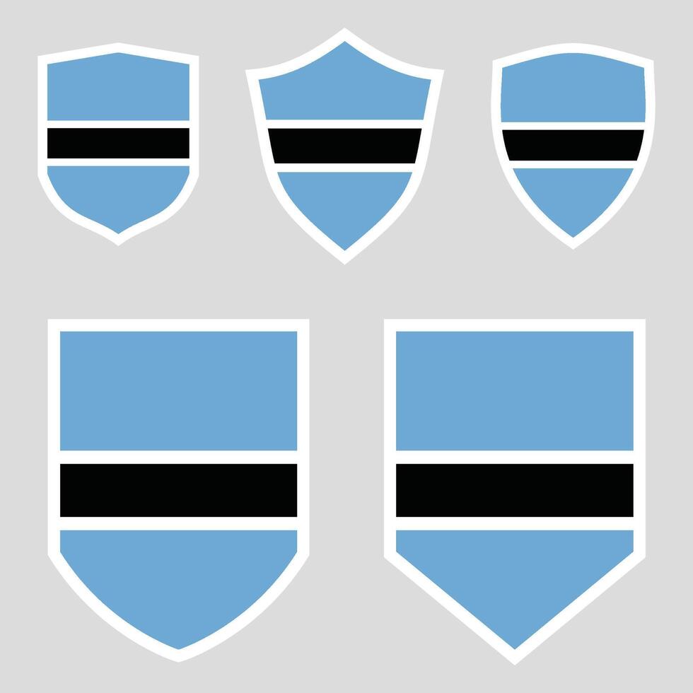 Botswana Set shield frame vector