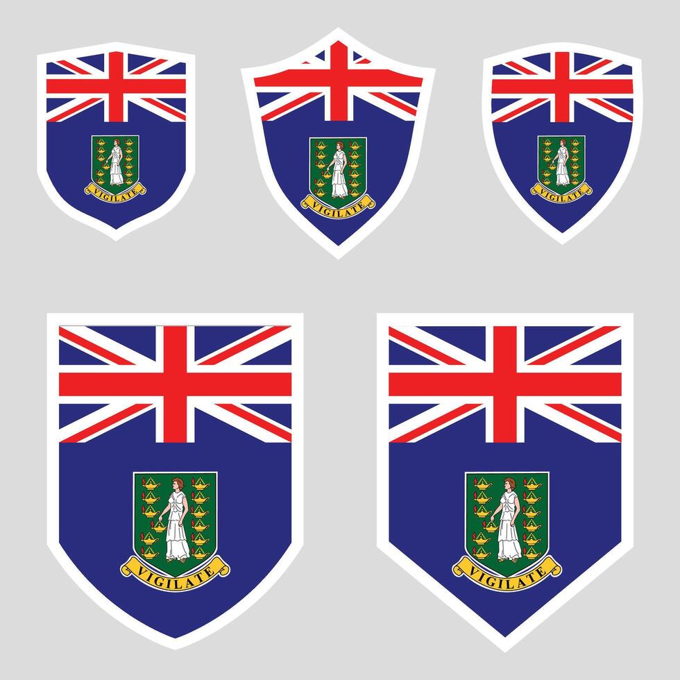 British Virgin Islands Set shield frame vector