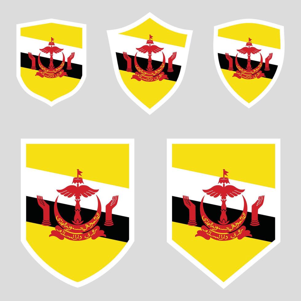 Brunei Set shield frame vector