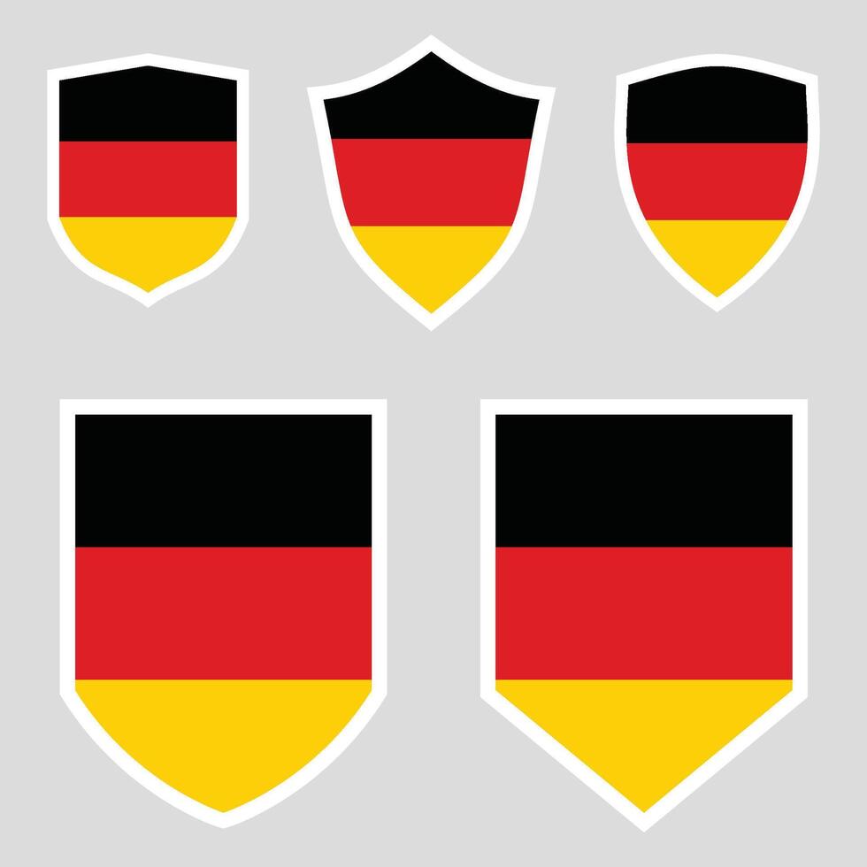 Germany Flag Set shield frame vector