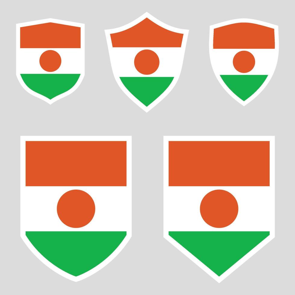 Niger Set shield frame vector