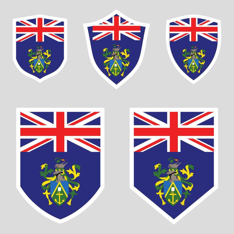 Pitcairn Islands Set shield frame vector