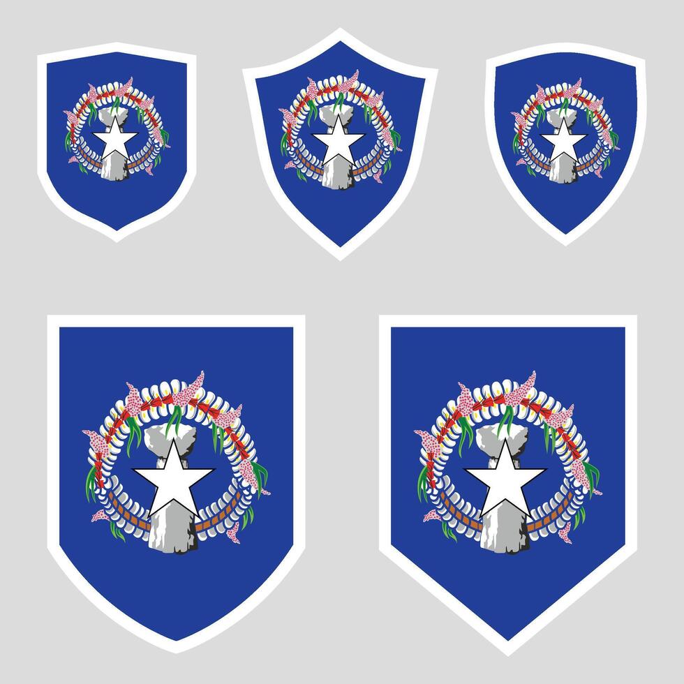 Northern Mariana Islands Set shield frame vector