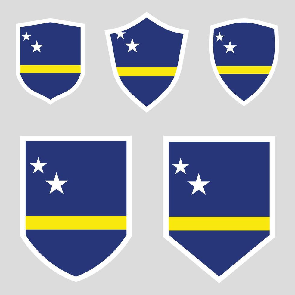 Curacao Set shield frame vector