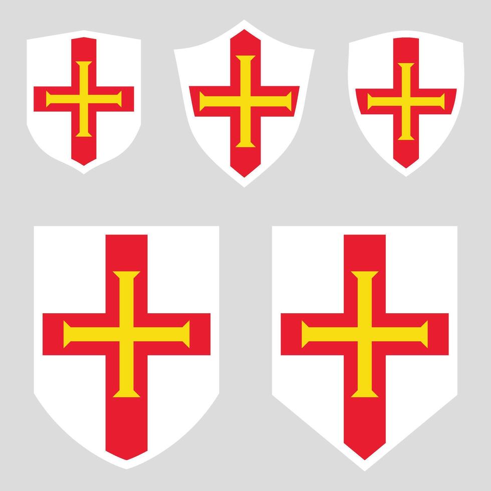 Guernsey Flag Set shield frame vector