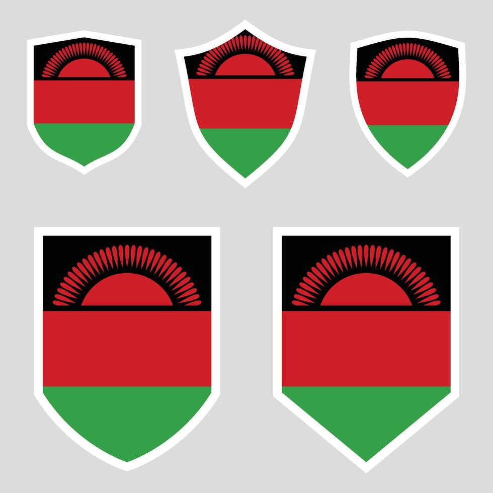 Malawi Set shield frame vector