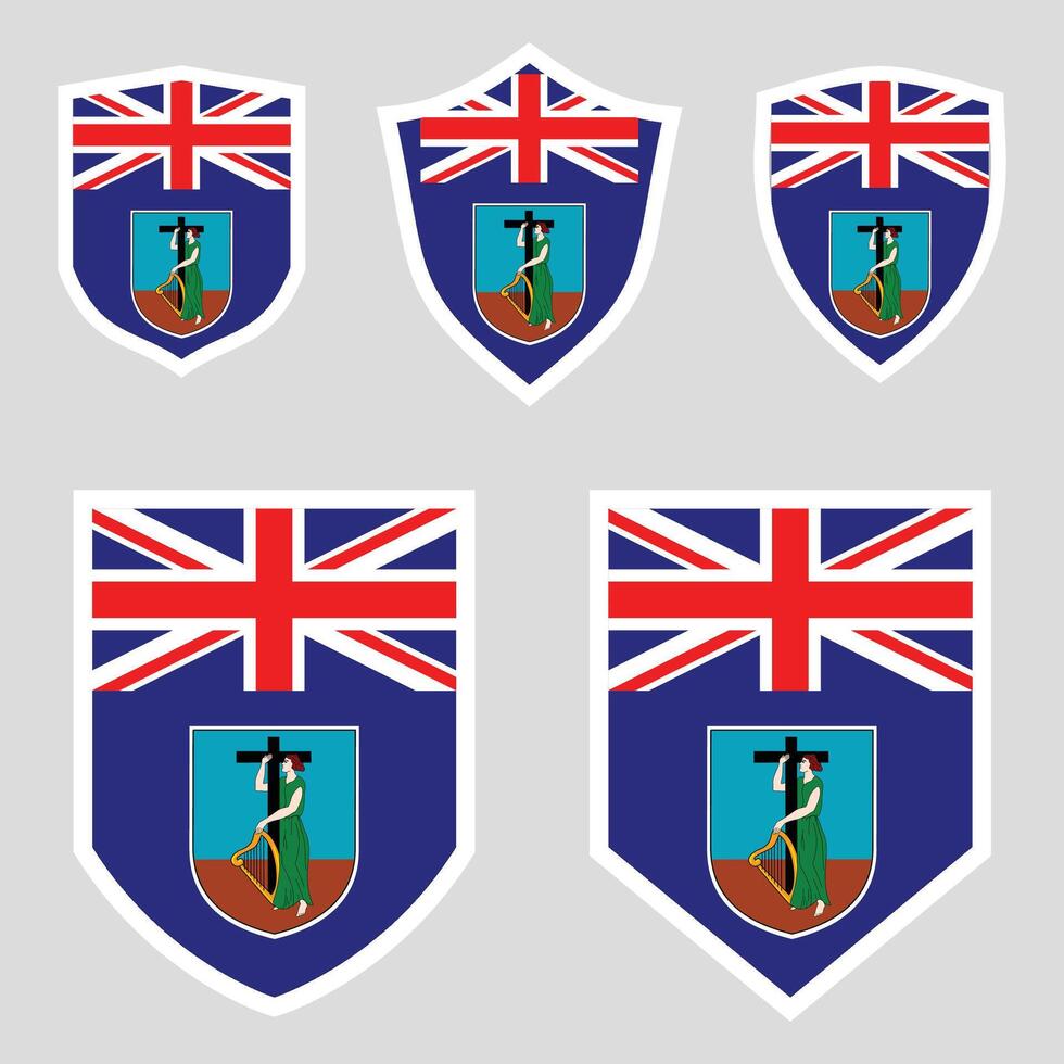 Montserrat Set shield frame vector