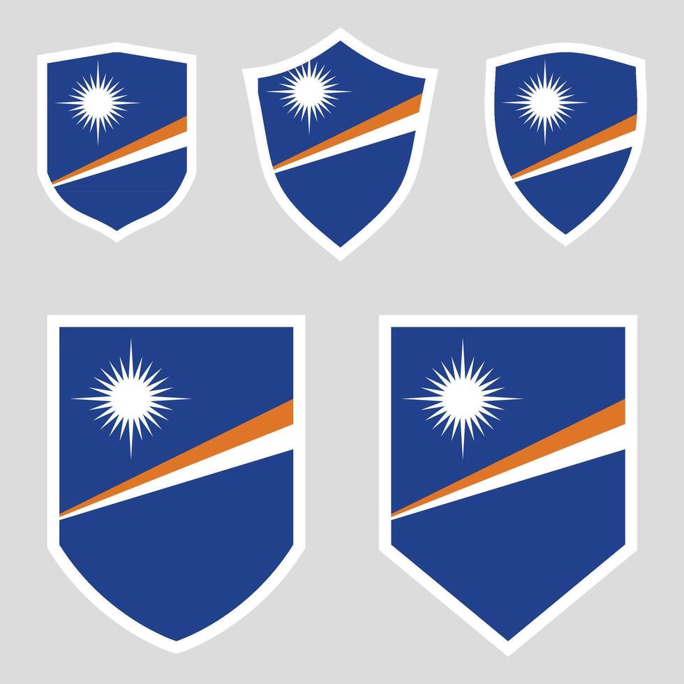 Marshall Islands Set shield frame vector
