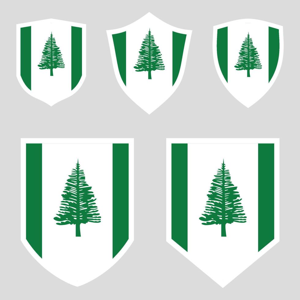 Norfolk Island Set shield frame vector