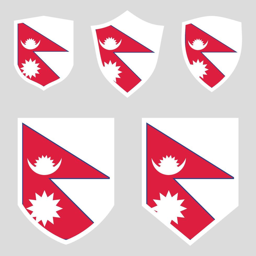 Nepal Set shield frame vector