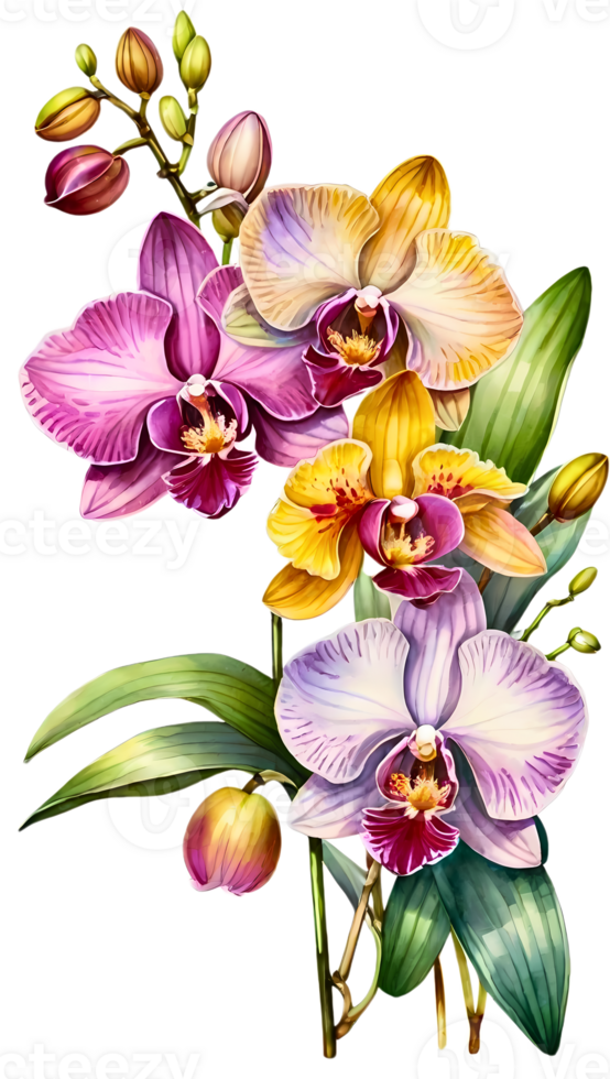 Natural beauty of orchids on transparent background png