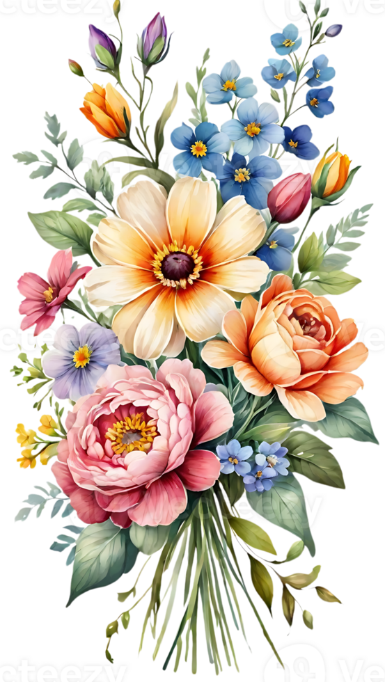 Display the brilliance of color in a perfectly coordinated flower bouquet. png
