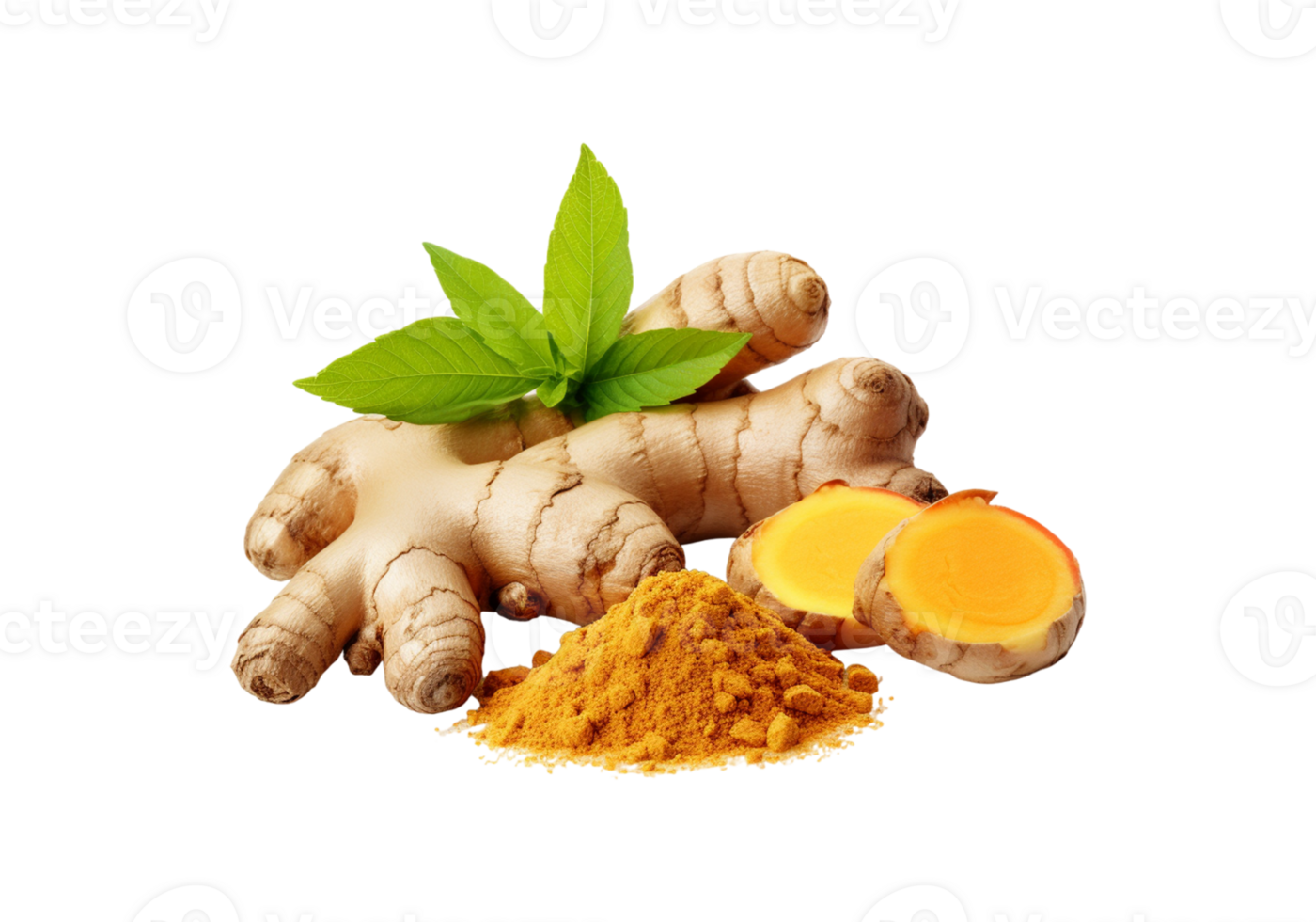 Turmeric isolated on transparent background png
