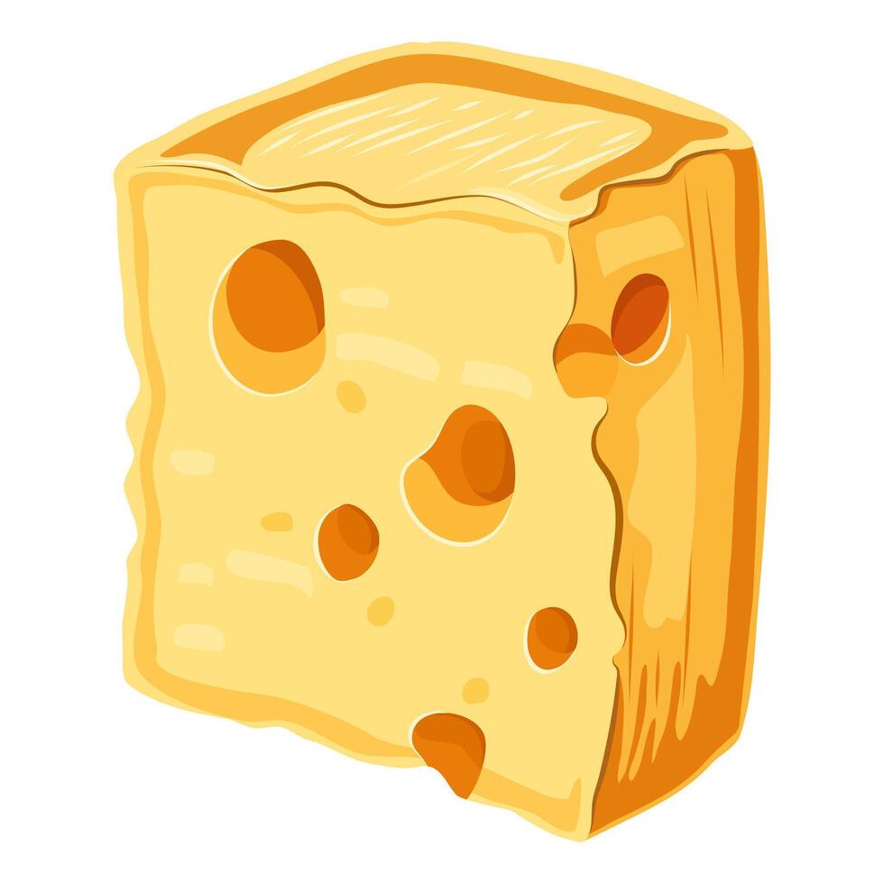 A piece of cheese. Illustration on a white background. vector