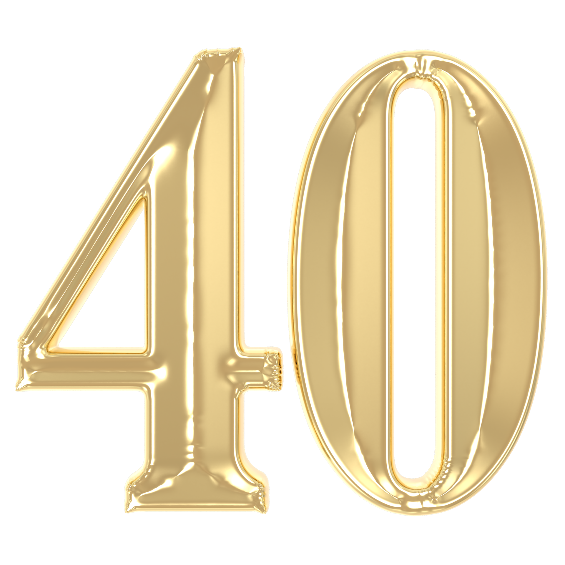 40 gold number 3d rendering 45717812 png