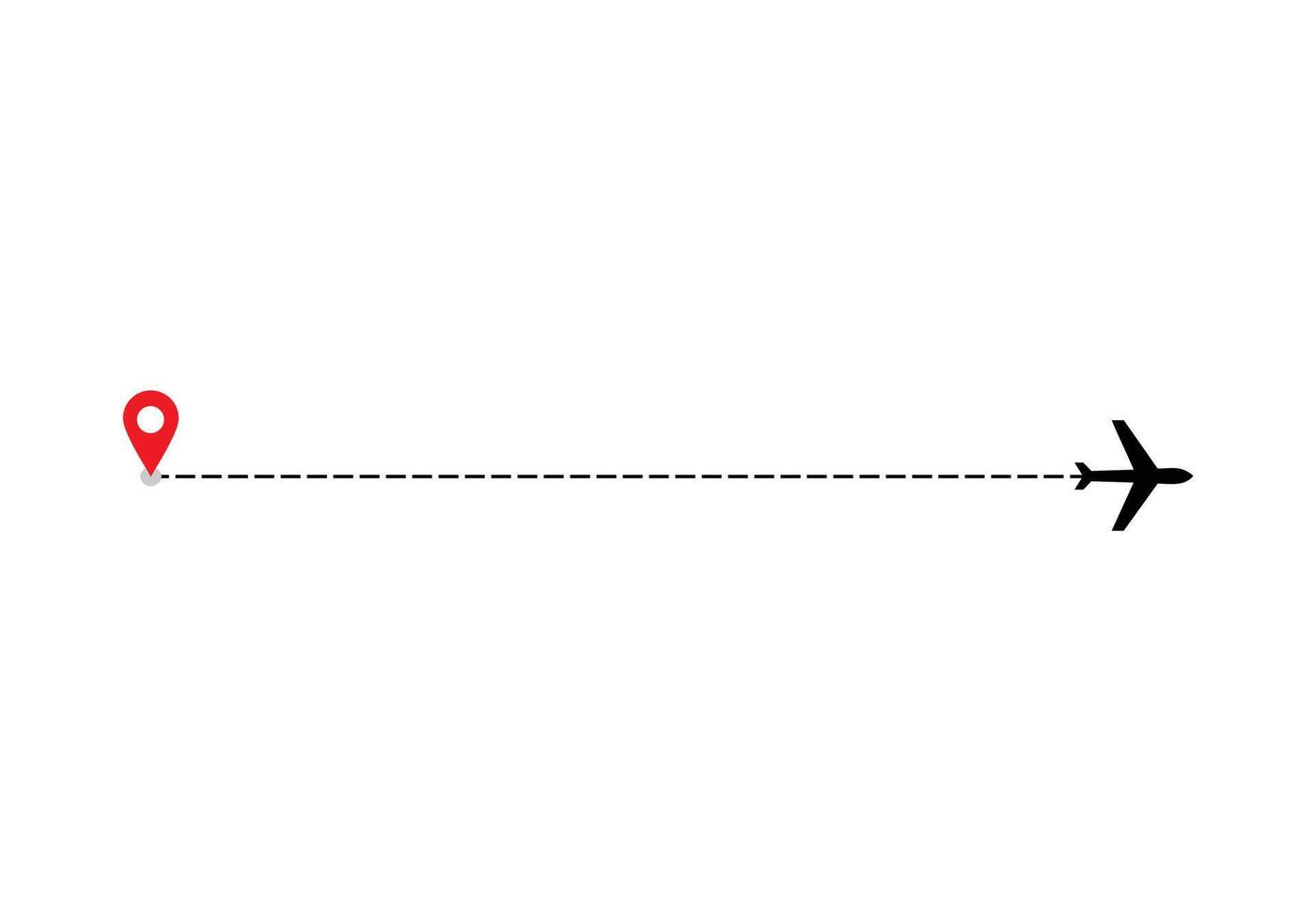 Airplane dotted route line the way airplane. Flying with a dashed line from the starting point and along the path. illustration vector