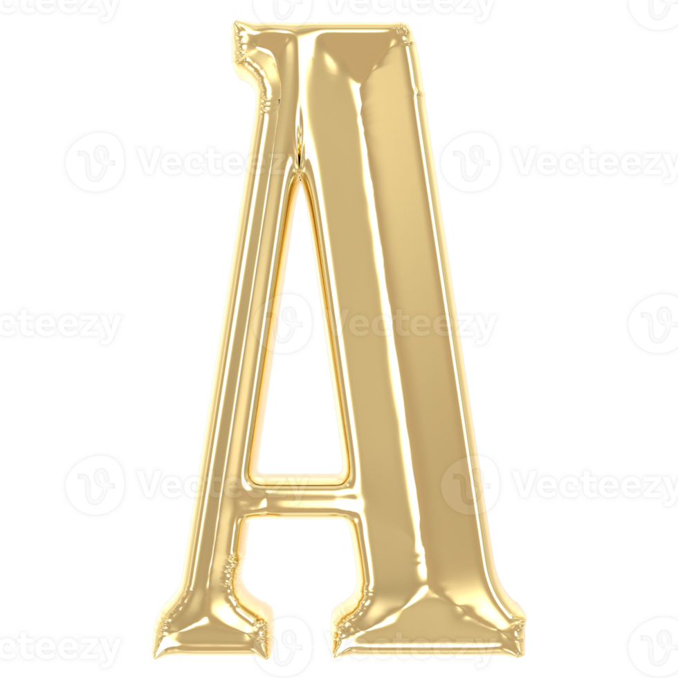 A Font Gold 3D Rendering png